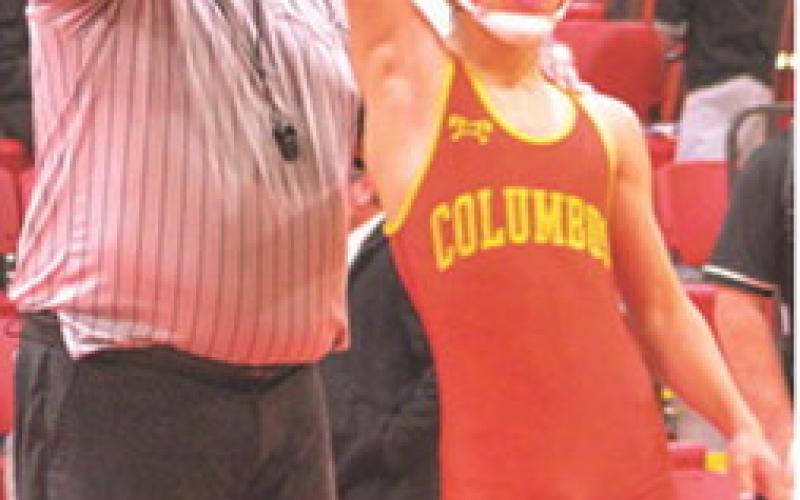 Blaze Bowman swept his three matches Monday in a two-state, home scramble by big margins then won his match Tuesday by technical fall.