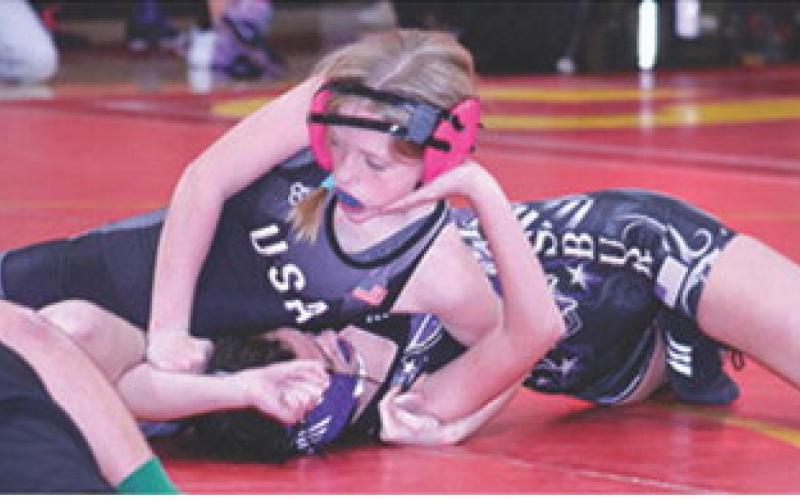 Lady Titan, Raylee Engroff won the 12 and Under, 105-115-pound weight class at the Sixth Annual Ken Jones Classic Wrestling Tournament, December 22, at the CUHS Gym, Raylee was also named one of the Outstanding Wrestlers on the day.