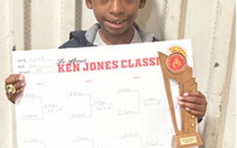 Lyiah Lacen was the winner of the Girls Six and Under, 55-pound weight class and was named one of the Outstanding Wrestlers of the Sixth Annual Ken Jones Wrestling Classic Tournament, December 22, at the CUHS Gym.