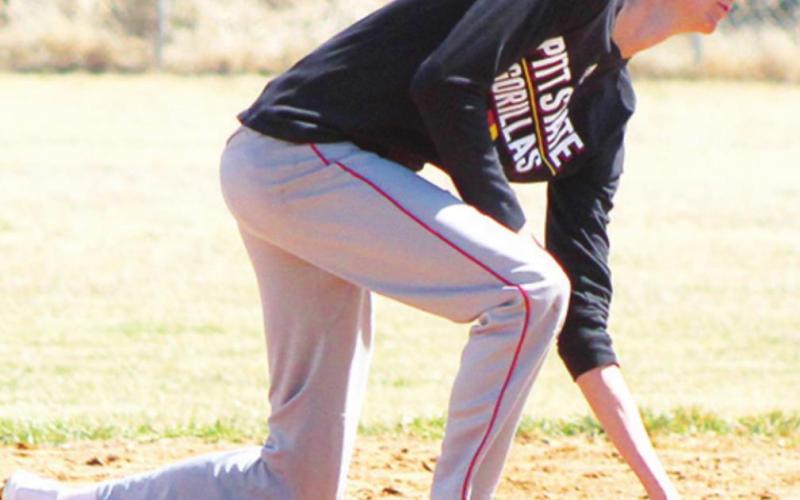 Titan Junior, Kolt Ungeheuer, makes a play from short stop during the Wednesday practice at Bomber Field. The 2021 All-CNC League Second Team selection led the team in RBI’s with 23 and a .403 batting average.