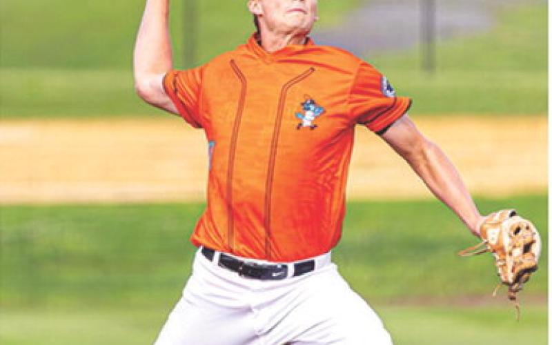 Kolt Ungeheuer, CUHS 2023 graduate and member of the two-time Kansas State Class 3A Runners-up pitched the 3-2, game one, win for the Joplin, Mo. Jailbirds in the MINK League best of three championship series, Thursday in Chillicothe, Mo. Courtesy photo.