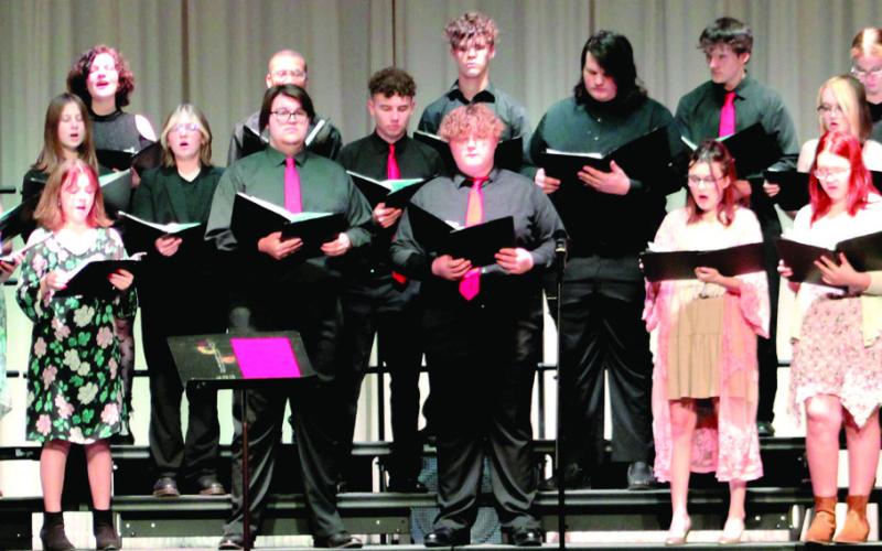 The Columbus High School Choir peformed four numbers during the recent spring concert. They included Run by One Republic, arranged by Jacob Narverud, Set Me As A Seal by Rene’ Clausen, Stay arranged by Mark Brymer and Dust In the Wind arranged by Roger Emerson.