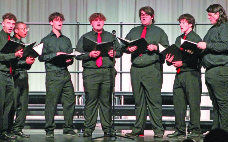 The Titan Men’s Choir performed during the Columbus High School Spring Concert. The choirs are under the direction of Stacey Struble.