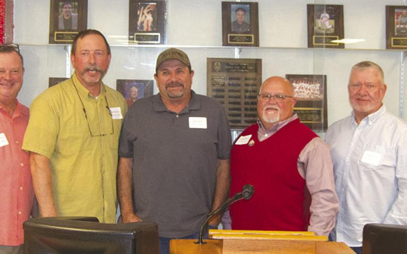 Members of the Baxter Springs 1985 Championship Baseball Team were represented at the Sports Hall of Fame induction ceremony by Jody Adams, Kelly Gilbreath, Phillp Cook, Jeff Karnes, Paul Nixon, Curtis Williams, Doug Puckett, Rusty Spence and coaches Mike Cook and Don Karnes. Additional team members but not pictured included Sean Krokroskia, Kevin Judd, David Edmondson, Tim Mehaffy, Carl Boyd, Scott Madden, Mitchell Harrison, Bobby Arnall, Todd Weaver, Mike Minor, Chris Wene and Bill Buck.