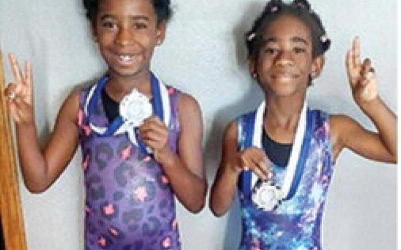 Lyiah and Kyra Lacen placed second in their eight and under weight classes at the Carthage, Mo. Youth Tournament, January 17. Courtesy photo.