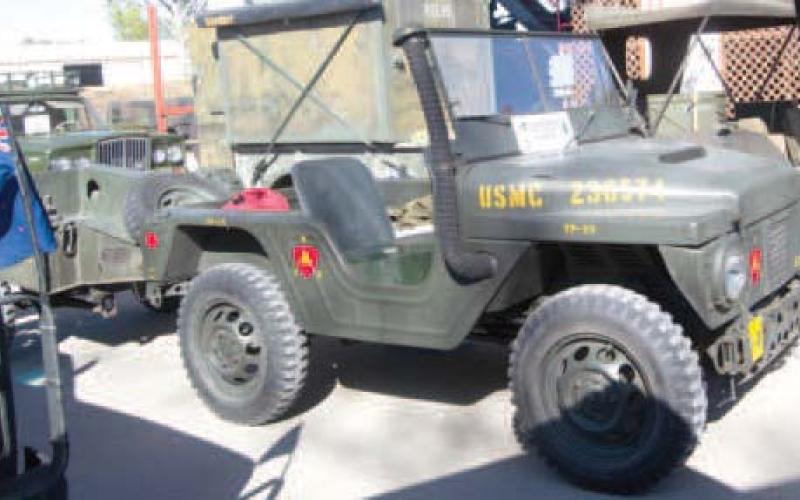 The all-aluminum Mighty-Might Jeep was built for the Marine Corps by American Motors. It was built to be lifted into battle by helicopters.