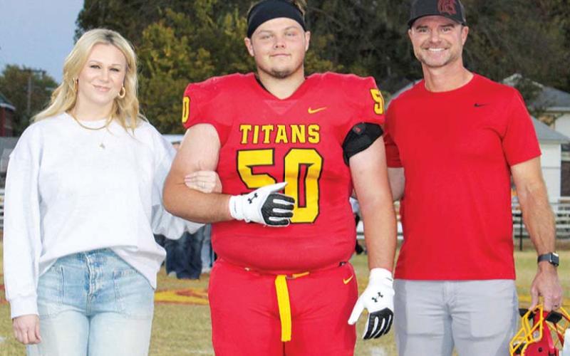 Titan Senior, Carter Henry, was recognized on Senior Night, October 25, at Titan Stadium. Carter is a four-year member of the Titan Football Team. He was escorted by his parents Andrea and Jim Gaither