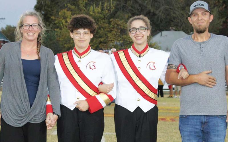 Lady Titan Senior, Jazmyn Goff and Lady Titan Senior, Destynne Goff, were recognized on Senior Night, October 25, at Titan Stadium. Jazmyn is a four-year member of the Titan Band. Destynne is a four-year member of the Titan Band and four-year member of the Lady Titan Volleyball Team. They were escorted by their parents Sara and Mark Goff.