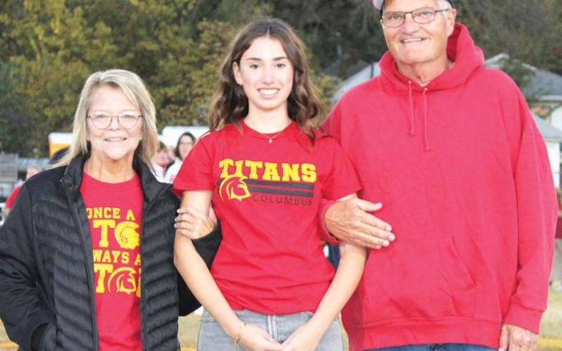 Lady Titan Senior, Carlotta Galasso, was recognized on Senior Night, October 25, at Titan Stadium. Carlotta is a two-year member of the Lady Titan Volleyball Team. She was escorted by her host parents Becky and Doug Mogle.