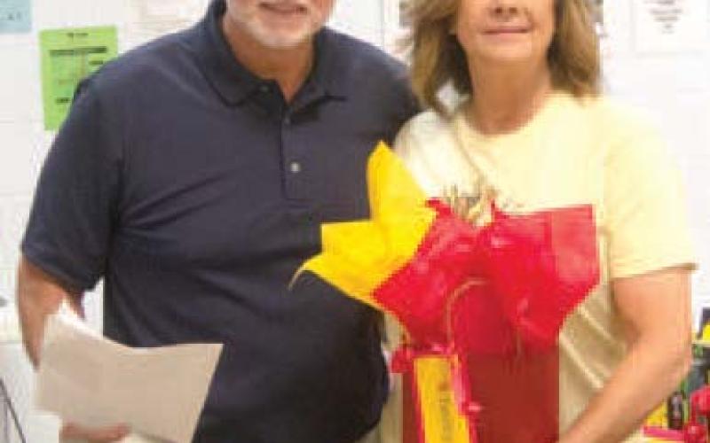 Tammy Burton with Superintendent Dr. Brian Smith.