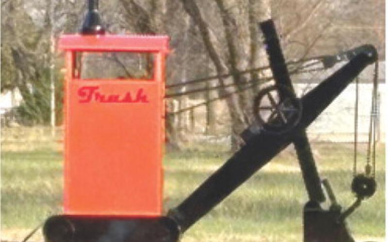 The trash receptacle in the new West Mineral Park is a replica of Big Brutus. The project was funded from a TAPS Grant from the Kansas Department of Commerce.