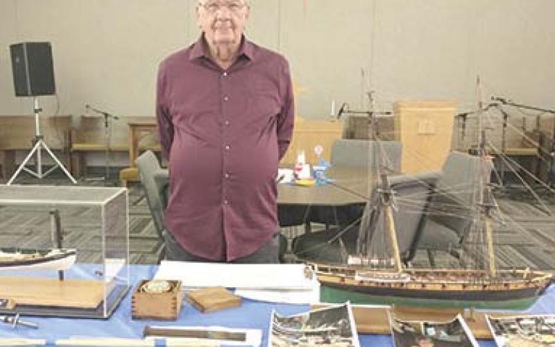 Edward Sweeney gave an informative talk about various historical ships to Chapter BT of P.E.O. at their recent meeting. Courtesy photo.