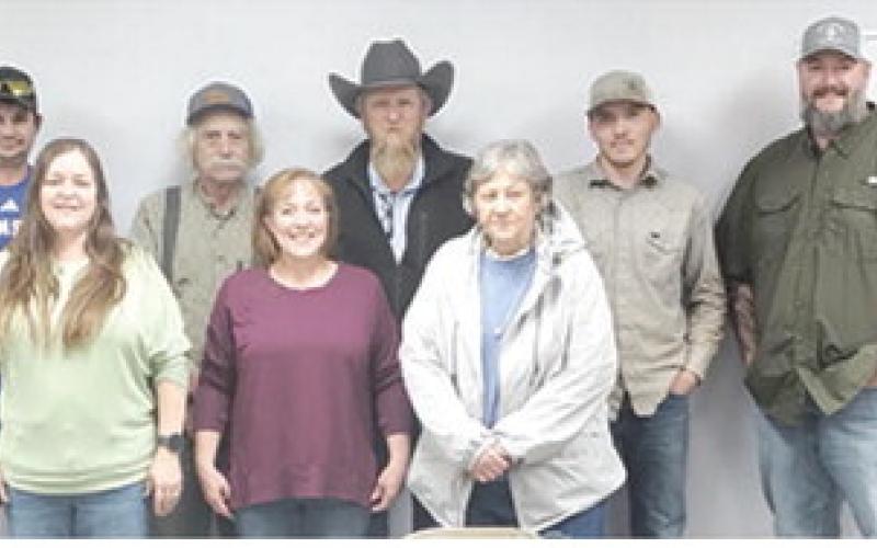 Livestock Association Officers elected for the 2026 year are (not in order) president Jake Hall, Vice President Ethan Hodge, Secretary Laura Holmes, Treasurer Josie Welch, Public Relations Serena Brown. Board officers are Robert Beal, Nancy Herrenbruck, David Holmes, Jason Wells, Jerry Sealy and Will Maxton. Courtesy photo.