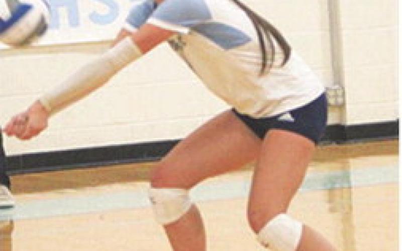Southeast Lady Lancer Senior, Braelyn Sutton, make a pass during Three Rivers League Night games at Southeast High School in Cherokee, Tuesday. Photo by Jackie Scott.