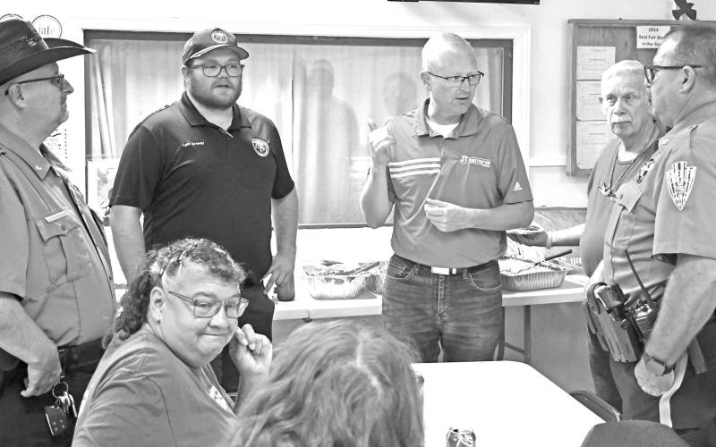 Each year during the Cherokee County Fair, the Fair Board serves a lunch to all of the fair sponsors. It takes many people innumerable hours to plan and organize the event. Volunteers and sponsors include local law enforcement personnel, emergency services, city and county officials and employees, as well as businesses and individuals who donate time and financial support to keep the event moving forward each year.