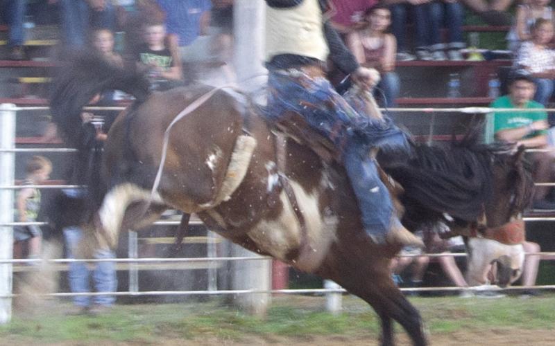 The 64th Annual Columbus Rodeo drew cowboys from across the Midwest. Brody Harrison gave the bucking horses a full ride on Sunday evening.