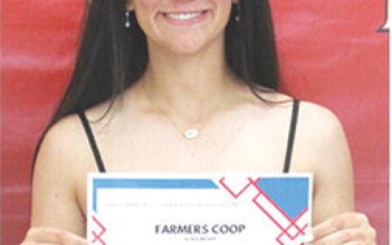 Katy Mooney received the Farmer’s COOP Scholarship in the amount of $500 during the 2025 Senior Assembly held at the Columbus Unified High School Gymnasium, May 16.