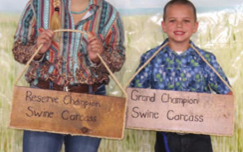 In the Market Ultrasound class, Dusti Henderson was Reserve Champion and Trevor Lacen was Grand Champion in Swine Carcass..