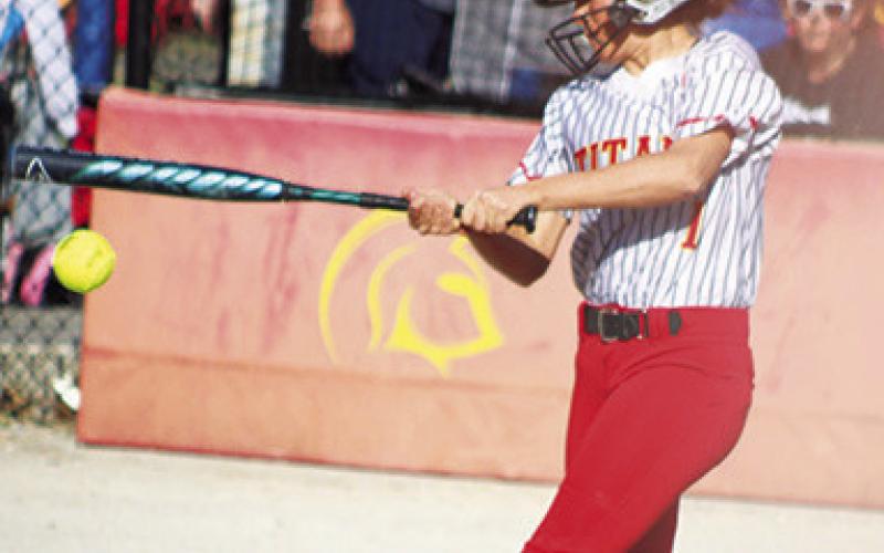 Lady Titan Senior, Brylie Johnson went six for six including two doubles, scored six runs, and knocked in six runs in the two game sweep over Cherryvale, Thursday, at the Community Field Ballpark.