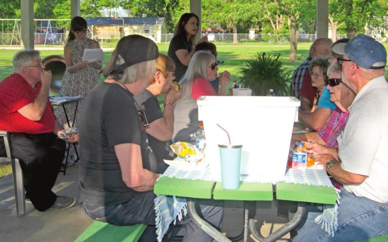 A hot dog meal was served as part of the Cherokee County Democratic party’s monthly meeting on May 12. Members gathered at Scammon’s park to enjoy the meal together before discussing political topics later that evening. Photo by Jacob Spencer.