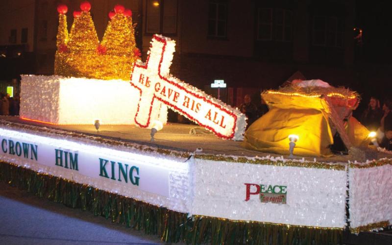 Several area churches and community groups decorated and entered floats into the Chamber of Commerce Christmas Parade held on the square Wednesday, December 1.