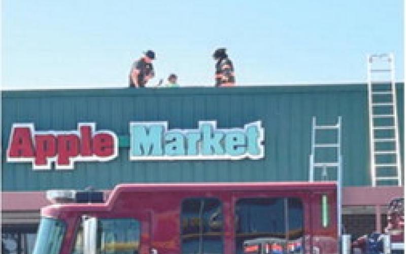 Emergency crews responded to Apple Market in Columbus for a report of a commercial fire alarm. Initial investigation indicates the motor in one of the air conditioning units seized. This caused the unit to overheat and produce smoke that filtered through the vent system. Courtesy photo.