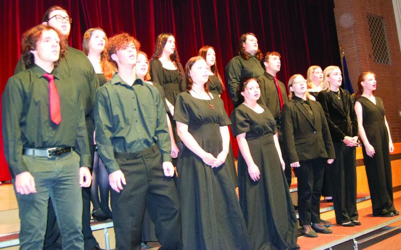 The Columbus High School Choir performed “Homeward Bound” under the direction and accompaniment of CUHS choral director Stacey Struble.