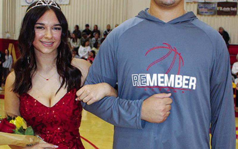 Seniors, Allison Burns and Rece Ponce were members of the 2025 Winter Homecoming Court crowned during the basketball games at the CUHS Gymnasium, Friday.