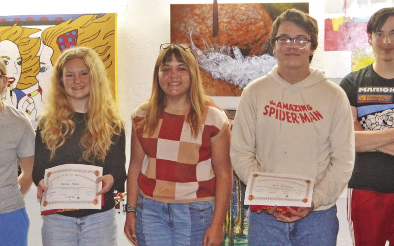 Members of the Columbus High School Leo Club were installed at a recent meeting of the Columbus Lion’s Club. Those present for the installation were Cora Welch, Audrey Combs, Riley Holmes, McKensie Richards, Zech McCormick, Draven Rasmussen and Katelyn Draeger. Lions Club members Mark Winter and Buddy Derfelt are advisors for the club.