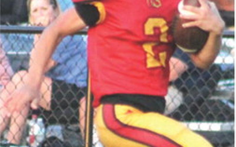 Titan Eighth Grader, Blaze Bowman, had a hand in four touchdowns, two passing, one rushing, and one interception return in Thursday’s CJHS win over St. Mary’s-Colgan, 36-0, at Titan Stadium.