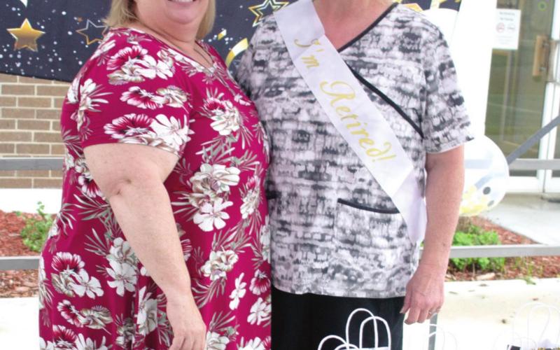 Health Department Director Betha Elliott says goodbye to a friend and co-worker as Debbie Murray retires after 30 years and eight months of service to citizens of Cherokee County.