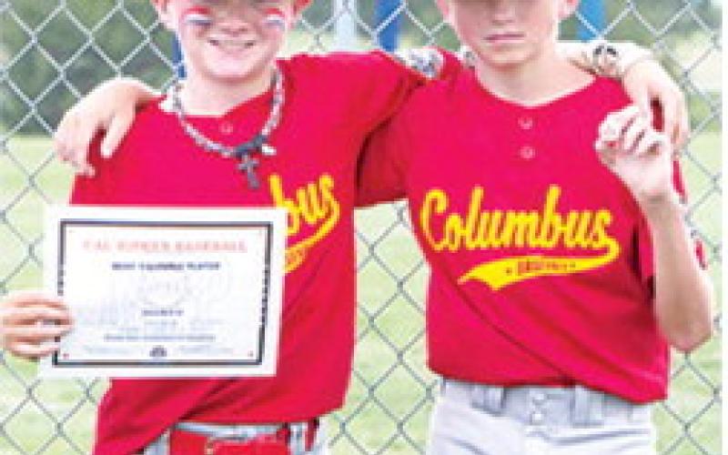 Lee Snow captured the Most Valuable Player Award in the Kansas Cal Ripken 12U State Baseball State Tournament, July 17, in Hillsboro. The Columbus Cal Ripken 12U All-Stars suffered a heart breaking 7-8 loss to Hillsboro in Game 2 of pool play. Kalvin Davenport received the WOW Award for the game. Courtesy photo.