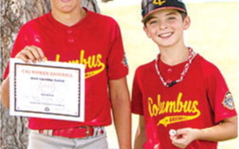 Briggs Johnson was the Most Valuable Player and Kayson Kessinger was the WOW Award winner in the Columbus Cal Ripken 12U All-Star win over Chase County, 7-6, in the Kansas Cal Ripken 12U State Tournament, July 17, in Hillsboro. Courtesy photo.