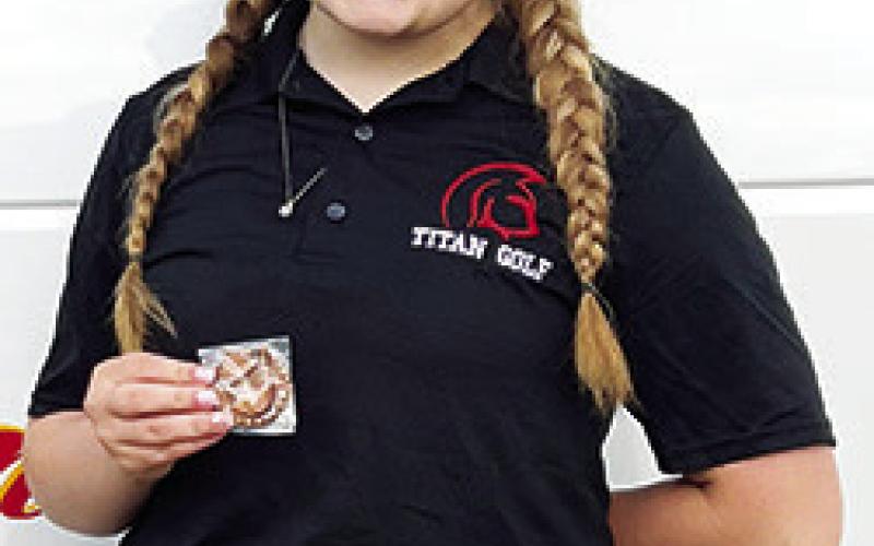 Amory Neely placed sixth in the ladies division of the Caney Golf Tournament, Thursday. The team is back in action today in Parsons. Courtesy Photo.