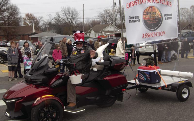 Members of the Christian Motorcyclists Association rode their bikes in the annual Baxter Springs Christmas parade December 2.