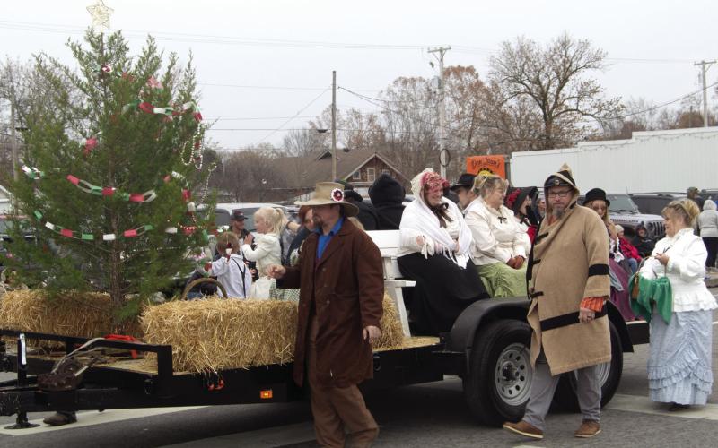 PVT Riley Crawford Camp #2348 and the Cowskin Prairie Chapter of the United Daughters of the Confederacy were one of the entries in the Baxter Springs Christmas Parade held December 2.