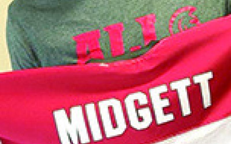Columbus Titan 2025 Graduate, Jace Midgett, received his gear for the 52nd Kansas Shrine Bowl during check-in for the week of practice and festivities in Dodge City. Courtesy photo.