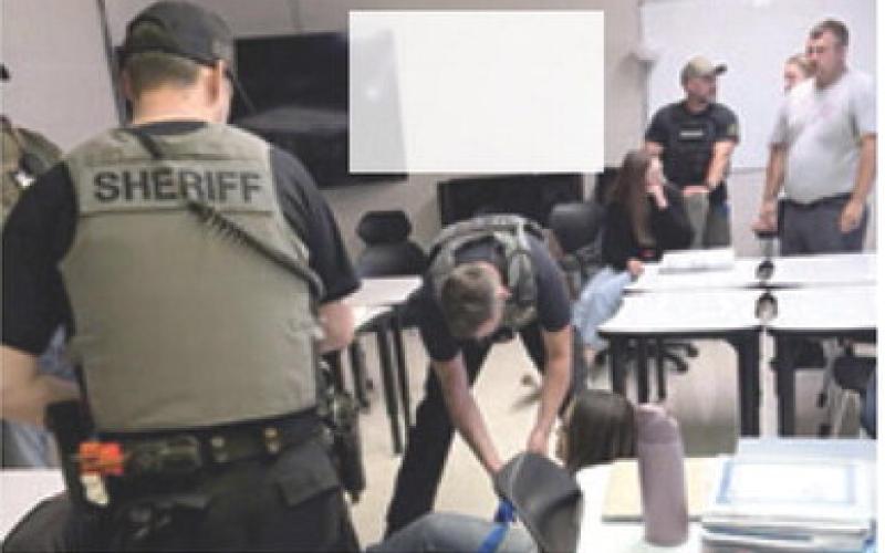 Area first responders participated in an active threat training event recently. Courtesy photo.
