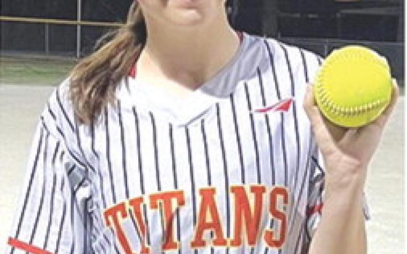 Lady Titan Senior, Torey Tedlock, cleared the fence in the first at-bat of her senior season on Rockett Field in the CUHS, home opener, win over Prairie View, 6-0, Thursday. Courtesy photo.