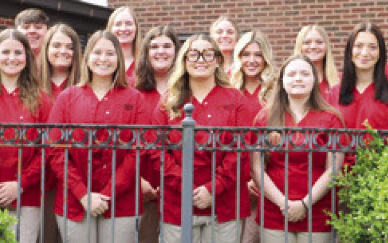 Members of the 2024 Radiography program graduating class pose for a photo outside the LCC’s Main Building. Among those pictured include graduates of Columbus Unified High School. Courtesy photo.