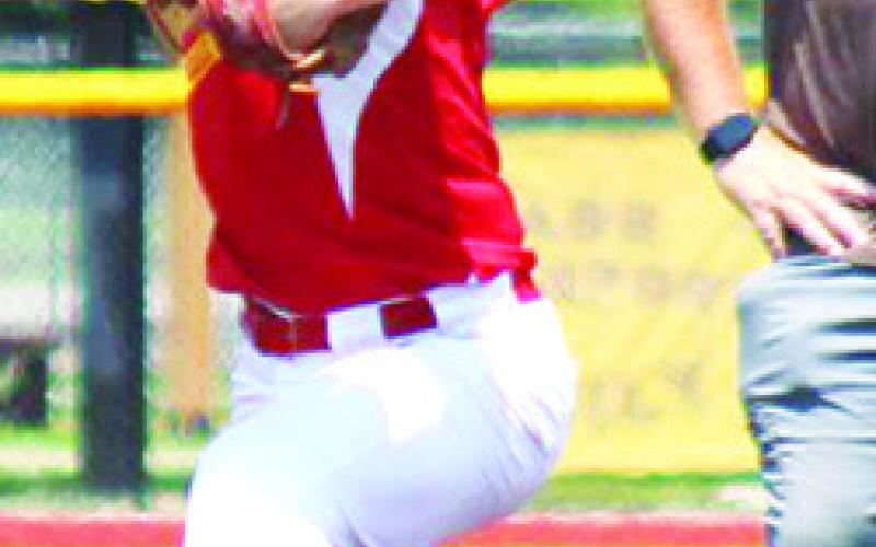 Isiah Webb took the mound for the Columbus Junior Babe Ruth Team in a recent contest in Girard. The Titan Team will be hosting the Kansas Babe Ruth 13-16 year-old, District 5 Championship tournament, Friday through Sunday, at the Columbus Community Field Ball Park. Columbus has their first game, Saturday at 11 a.m. on Bomber Field. Photo by Crystal Welch.