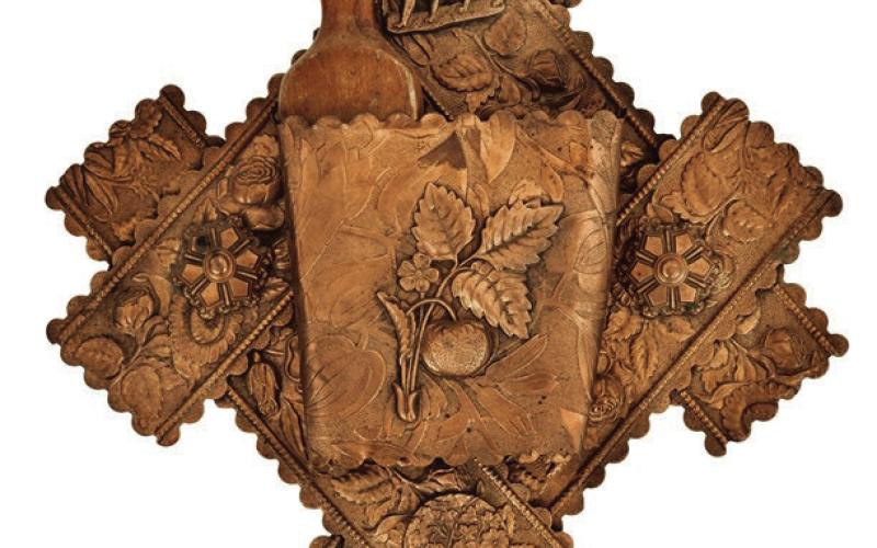 In the Aesthetic Movement, even cleaning and storage could be beautiful. This copper whisk broom holder could also be a decorative wall hanging. Photo Credit: Fontaine’s Auction Gallery (c) 2026 by Cowles Syndicate Inc.