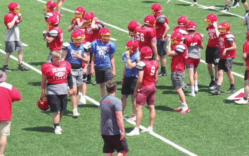 The Titan Football Team and coaches prepare for the 2021 season during drills and plays at the Pittsburg State University Team Camp, Saturday through Monday at Carnie Smith Stadium in Pittsburg. The Offensive and Defensive Lines are back at Pitt today for lineman camp at 8 a.m. and the Skills Camp Combine will be tomorrow at 11 a.m. Courtesy Photo.