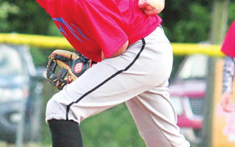 Shade Schuberger was one of the pitchers for the VFW Team in the Cal Ripken 12 and Under League win over the Lions, Thursday at the Columbus Community Field Ball Park.
