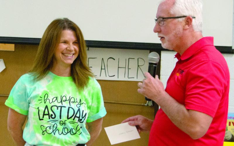 Delaine Robinson, taught all four of the English classes at Columbus High School including senior, junior sophomore and freshman English. She was recognized for her 32 years in the USD493 district.