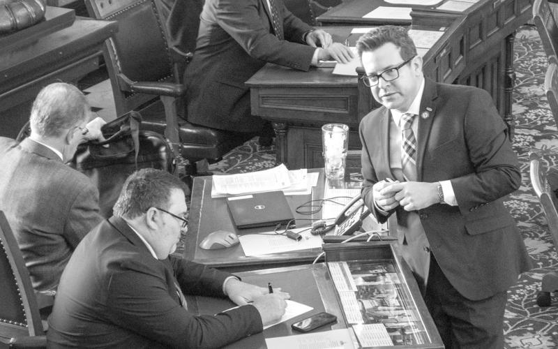 Sen. J.R. Claeys, seen during a January 17, Senate session, said a forthcoming bill would include funding for special education. (Sherman Smith/Kansas Reflector)