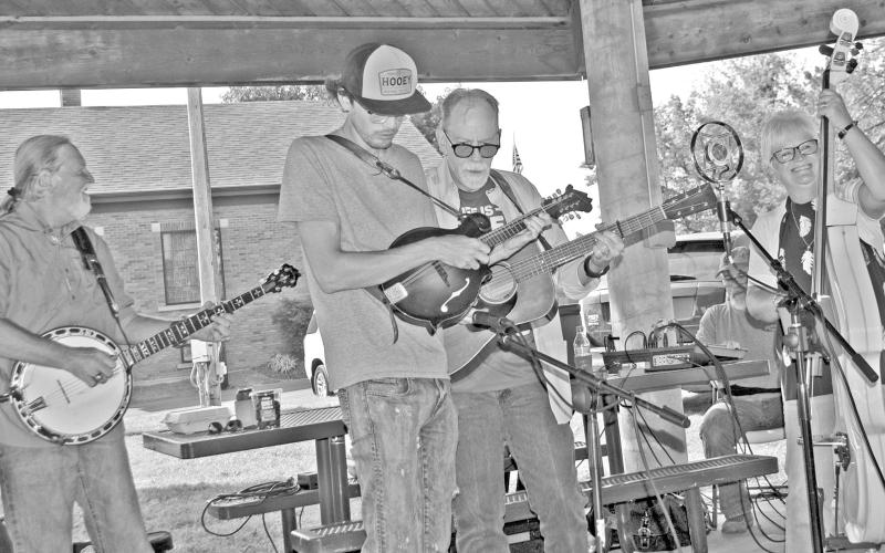 The band Greenland Station performed under the Gazebo during the Columbus Day Festival. The band has performed in Columbus numerous times. Photo by Neva Hiatt.