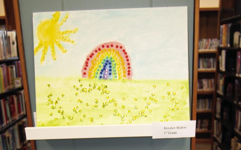 Rosalyn Walker created a sunny rainbow art piece. Her artwork was on display at the Columbus Public Library recently.
