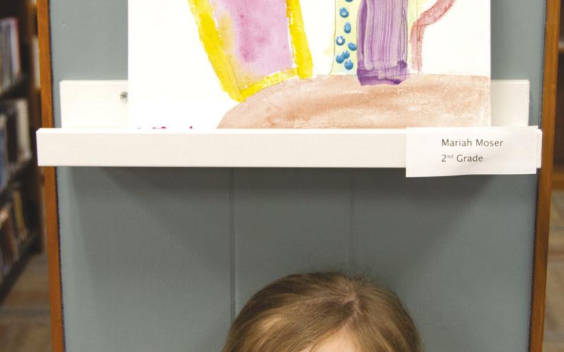 Second grade student Mariah Moser created this work of art. Her piece was on display at the Columbus Public Library.