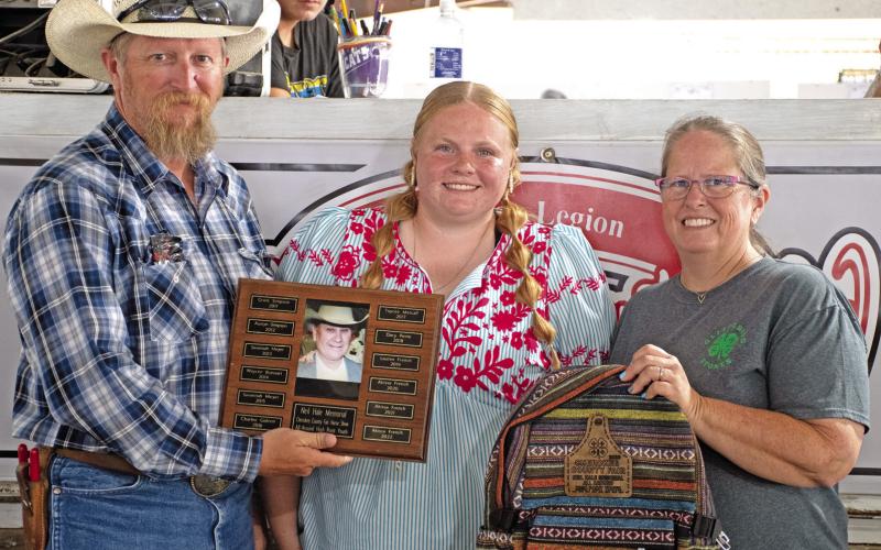 Madisen Rand was the recipient of the Neil Hale Memorial all around horse high point youth award. Jake Hall presented the award during the awards ceremony. Jennifer Leeper also presented awards to Rand.